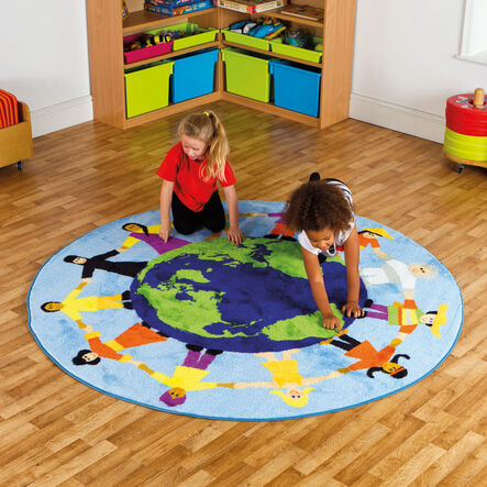 Children Around the World Circular Rug  hi\-res