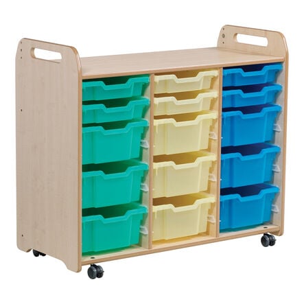 3 Column Tray Storage inc 15 Deep Translucent Trays  hi\-res