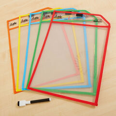 Clear Write and Wipe Work Storage Pockets  hi-res