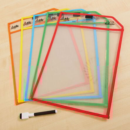 Clear Write and Wipe Work Storage Pockets  hi\-res