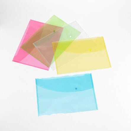 Foolscap Plastic Wallet Folder A4 Pastel  hi\-res