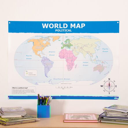 TTS Map of the World Political and Phystical A1 KS1  hi\-res