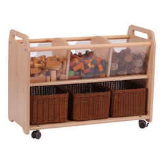 Wooden Clearview Browser W/ Castors  Wooden Clearview Browser W/ Castors  hi-res