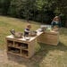 Outdoor Wooden Movable Multi Tables Unit  hi\-res