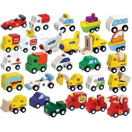 Small World Wooden Vehicles Set 24pcs  hi\-res