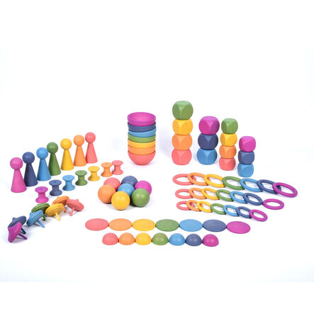Rainbow Wooden Loose Parts Super Set  hi\-res