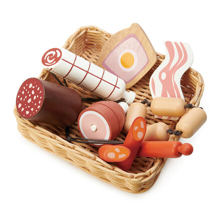 Role Play Wooden Food Groups in Wicker Baskets  hi\-res