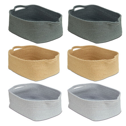 Shallow Rope Baskets Pack of 6  hi\-res