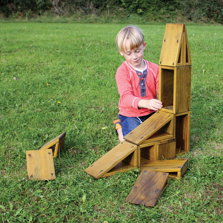 Outdoor Wooden Hollow Blocks Natural  hi\-res