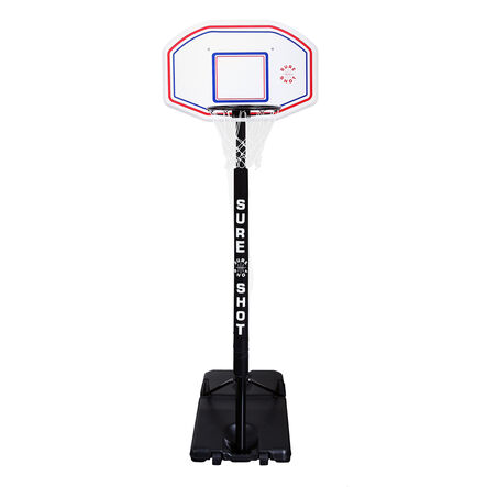 Telescopic Portable Basketball Unit w\/ Backboard \x26 Padding  hi\-res