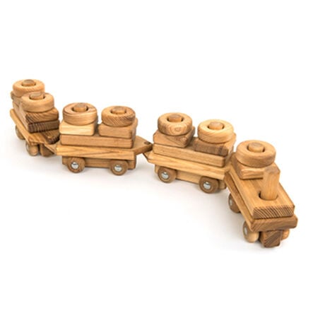 TTS Wooden Toddler Train with Building Blocks  hi\-res