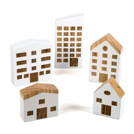 TTS Tiny Town Wooden Houses 5pcs  hi\-res