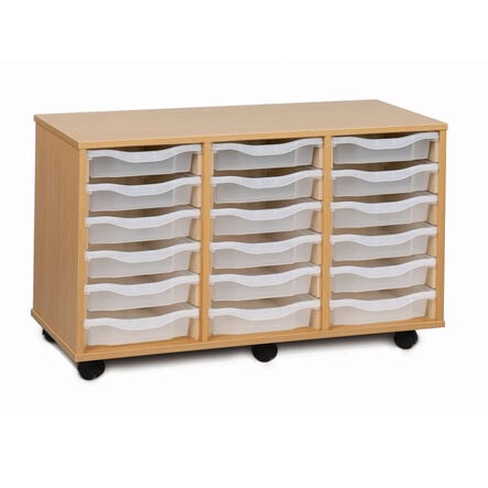 Mobile Tray Storage Unit With 18 Shallow Trays  hi\-res