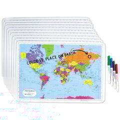 Write & Wipe World Tabletop Map 300 x 445mm  hi-res