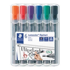 STAEDTLER Lumocolor Assorted Flipchart Marker Pens 6pk  STAEDTLER Lumocolor Assorted Flipchart Marker Pens 6pk  hi-res