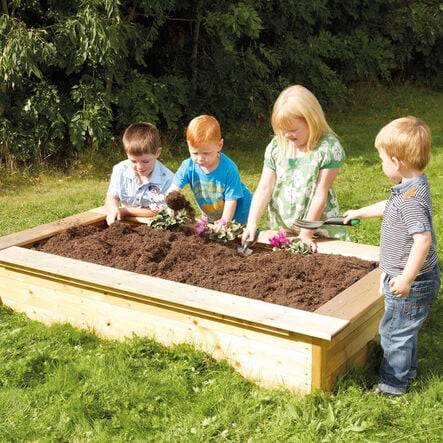 Wooden Rectangular Sandbox and Planter  hi\-res