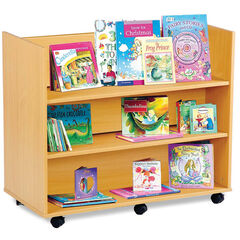 Double Sided Book Display Unit with Horizontal Shelves  Double Sided Book Display Unit with Horizontal Shelves  hi-res