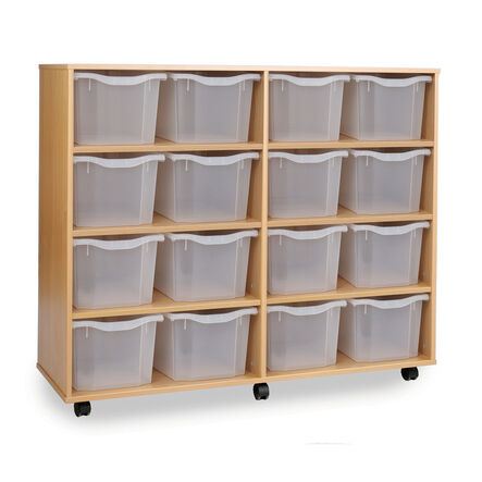 Mobile Tray Storage Unit W\/ 16 Extra Deep Trays  hi\-res