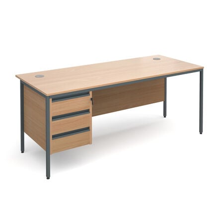 Three Drawer Desk Beech L1800mm Beech hi\-res