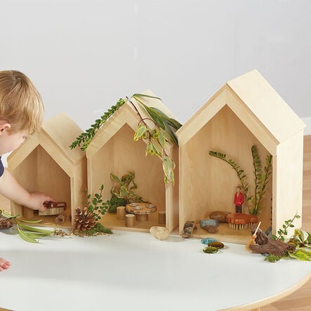 TTS Nesting Wooden Small World Houses 3pk  hi\-res