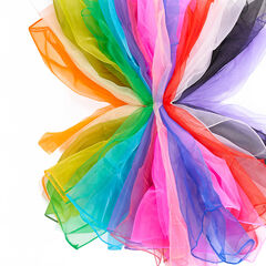 Multicoloured Sensory Dance Scarves L60xW60cm 10pk  hi-res