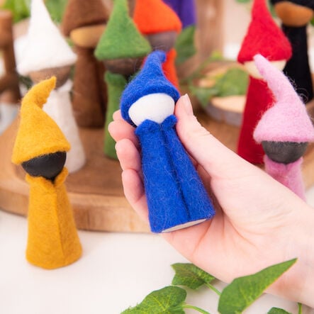 Small World Rainbow Wooden Felt Elves  hi\-res