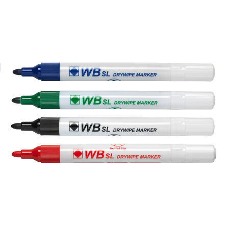 Budget Drywipe Pens Medium Tip Assorted 4pk  hi\-res