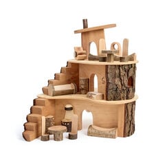 Small World Rustic Wooden Fairy Tree House Set  hi-res