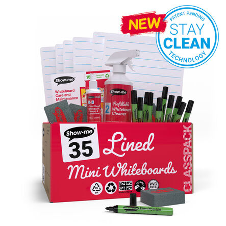 Show\-me® Original A4 Lined Whiteboards Class Kit Pack  hi\-res