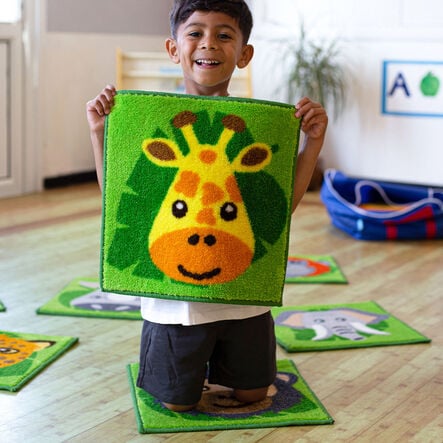 Zoo Animals Mini Placement Carpet Squares 30pk  hi\-res