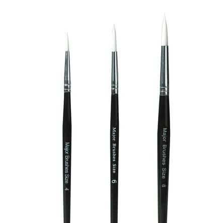 White Sable Substitute Paint Brushes 10pk  hi\-res