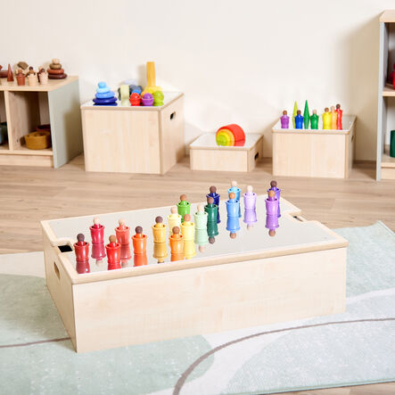 Loose Parts Tonal Rainbow Wooden People and Cups  hi\-res