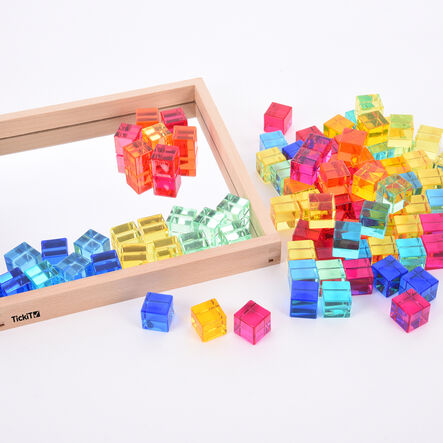 Construction Set Acrylic Gems and Mirror Tray  hi\-res