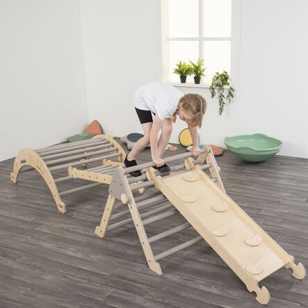 Pikler Inspired Climb \x26 Slide Nursery  hi\-res