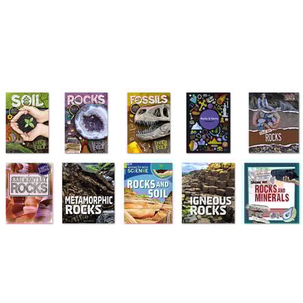 KS2 \- Rocks, Soils, Minerals and Fossils Books 10pk  hi\-res