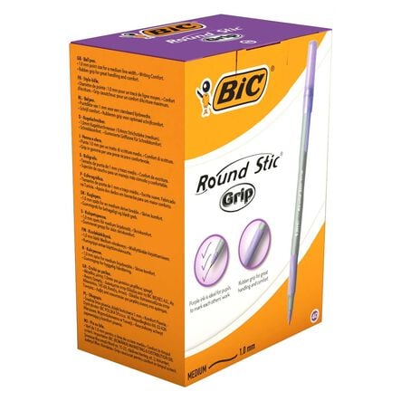 Bic Purple Round Stic Grip Ballpoint Pens 40pk  hi\-res