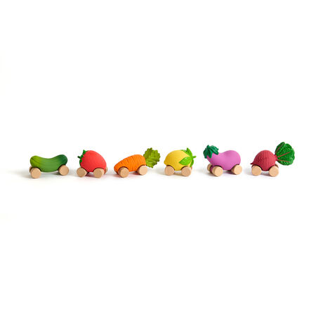 OLI\x26CAROL Rubber Fruit and Vegetable Vehicles 6pk  hi\-res