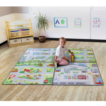 Small World Road Map Carpets 4pk  hi\-res