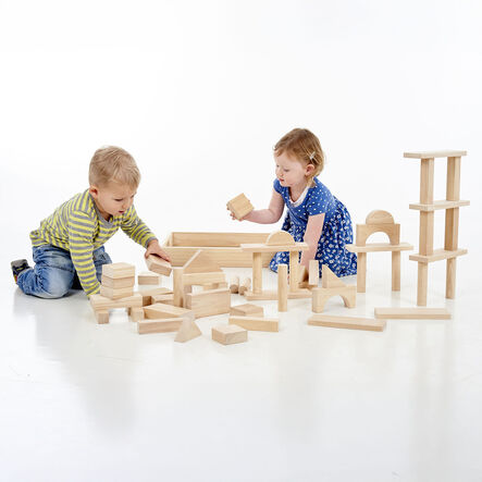 Jumbo Wooden Construction Blocks with Tray 54pk  hi\-res