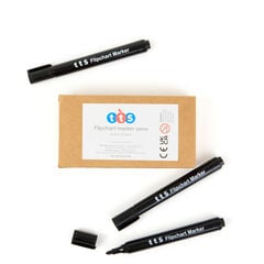 TTS Black Flipchart Marker Pens 10pk  TTS Black Flipchart Marker Pens 10pk  hi-res