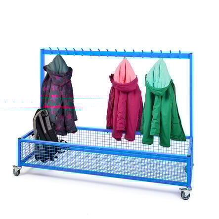 Single Sided Metal Cloakroom Trolley H119 x W161 x D53cm  hi\-res