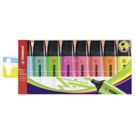 STABILO BOSS Chisel Tip Assorted Highlighters 8pk  hi\-res