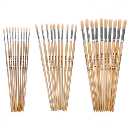 Hog Hair Round Head Paint Brushes Assorted 30pk  hi\-res