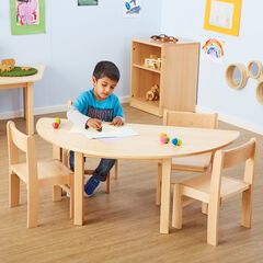 Essentials Beech Semi Circle Table  Essentials Beech Semi Circle Table  hi-res