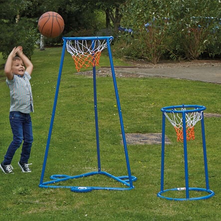 Outdoor Twin Hoop Basketball Stand  hi\-res