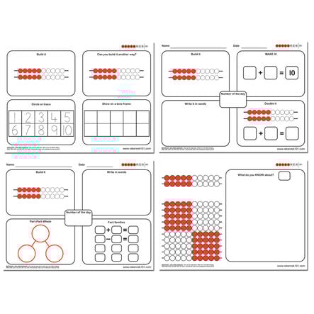 Rekenrek Practice Charts Early Number Sense Bundle  hi\-res