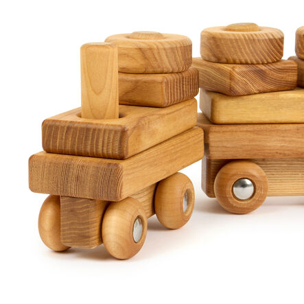 TTS Wooden Toddler Train with Building Blocks  hi\-res