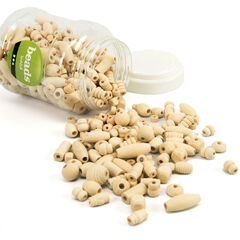 Natural Wooden Beads Tub Assorted 400ml  hi-res