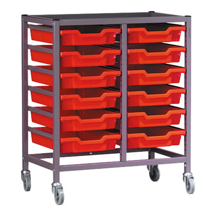 Gratnells 2 Column Tray Trolley For Shallow Trays  hi\-res