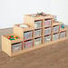 Set of 2 Wooden Tiered Tray Storage Unit Clear Trays  hi\-res